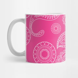 Mandala Pattern Pink and White Halloween Fall Autumn Season Mug